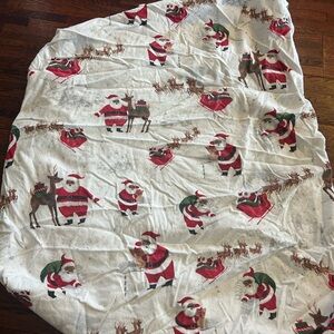 Pottery Barn Flannel Santa Crib Sheet